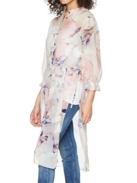 Vince Camuto Other - Vince Camuto Pastel Sheer Floral Duster Sz M in Pink, Lavender and Cream
